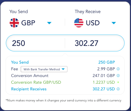 InstaReM Review - Transfer fees and exchange rates - cost breakdown