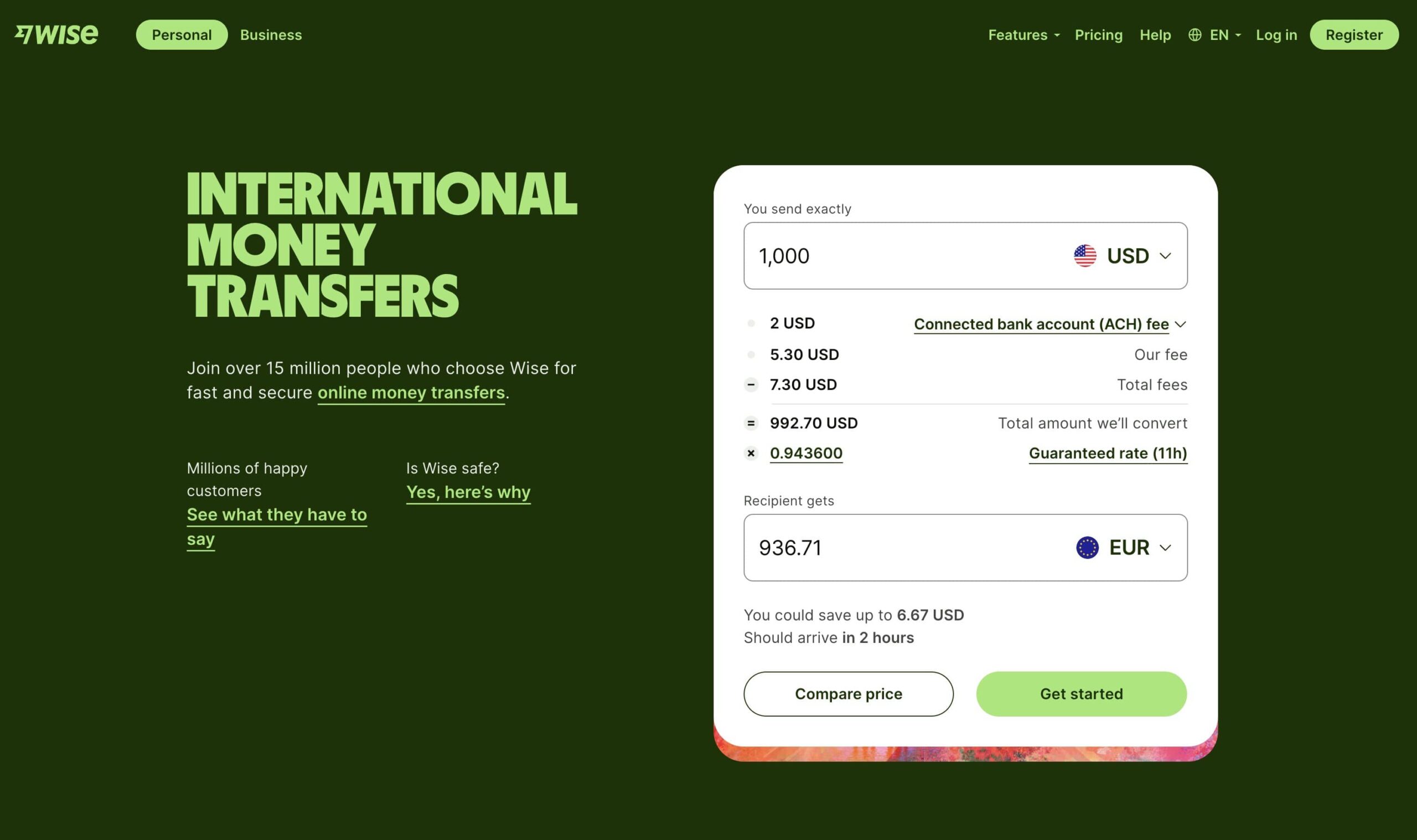 Wise international money transfer