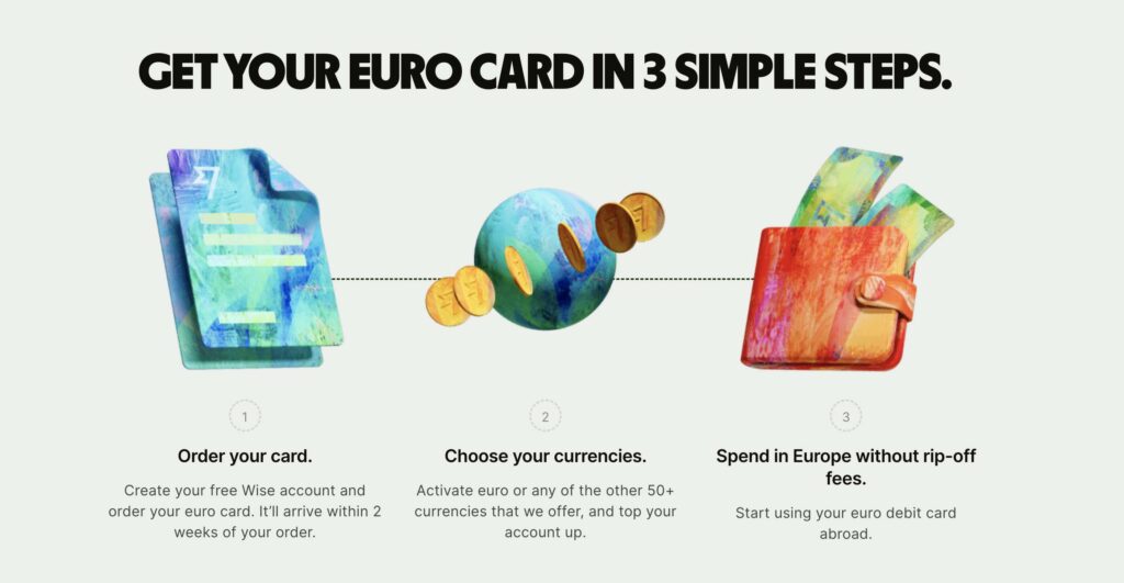 step by step how to get Wise euro card