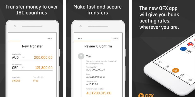 OFX international money transfer app