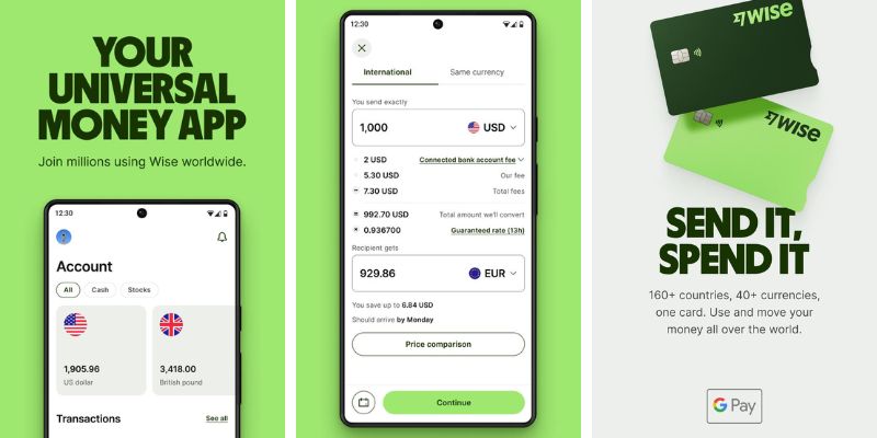 Wise international money transfer app